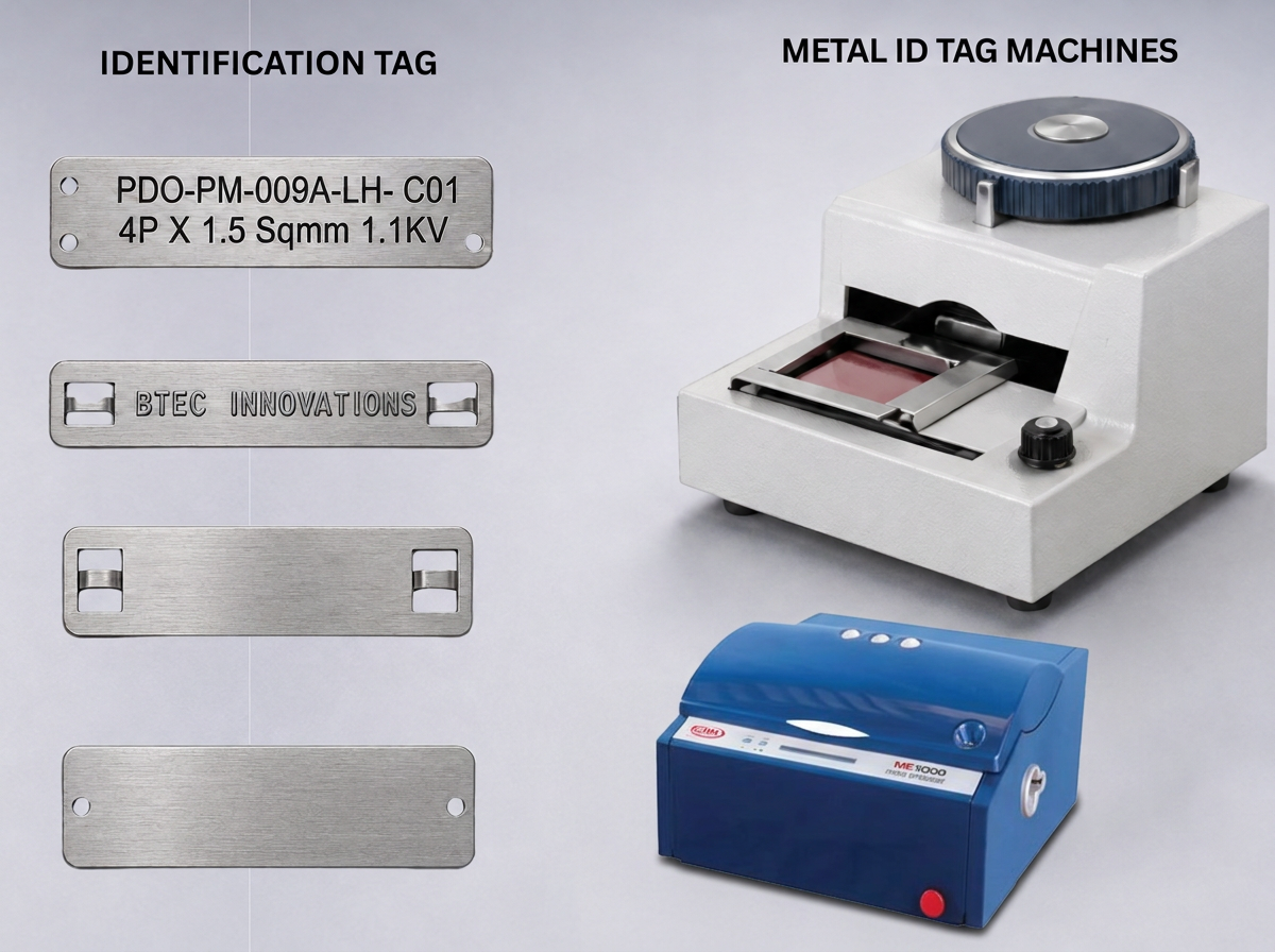 B-Tec Industrial Identification Tags, Easy Reader systems and Metal ID Tag Machines