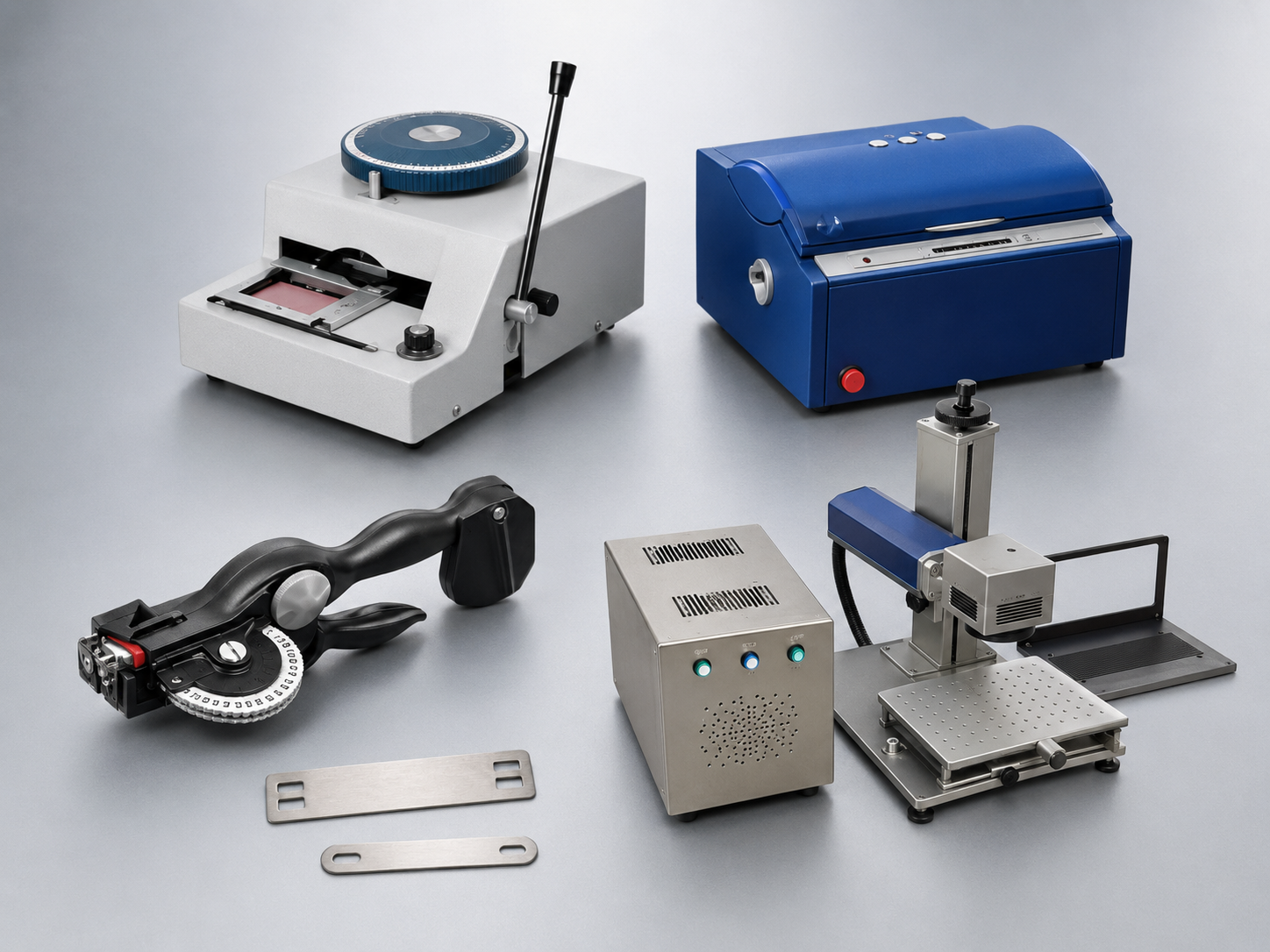 B-Tec Manual, Computerized and Laser Metal ID Tag Machines